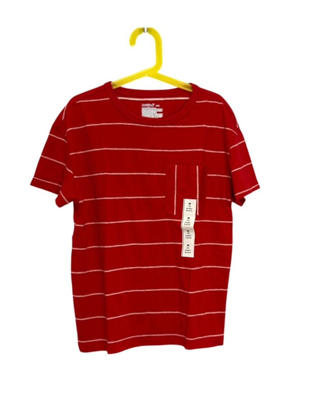NWT Boys' Medium (8) Short Sleeve Textured Striped T-Shirt - Cat & Jack Red